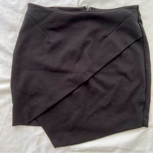 Topshop Black Asymmetrical Bodycon Mini Skirt